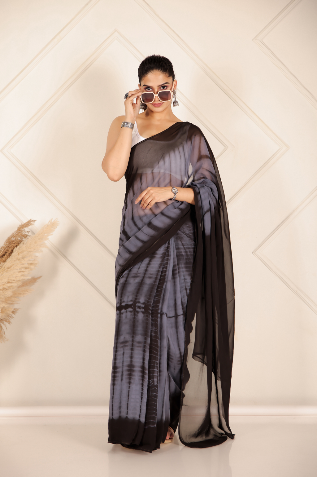 Organza grey & black