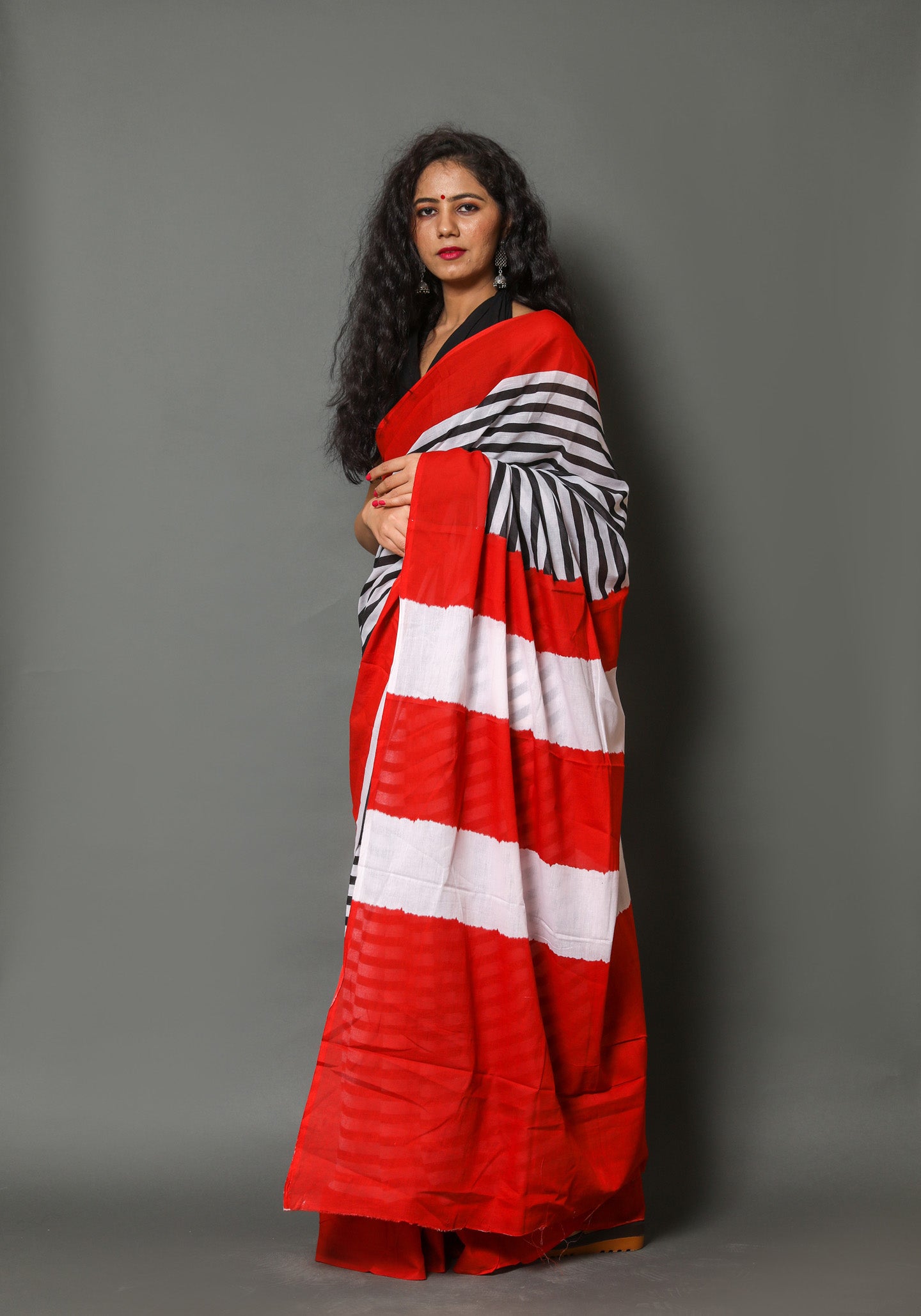 Summer Stripe Mulmul Saree