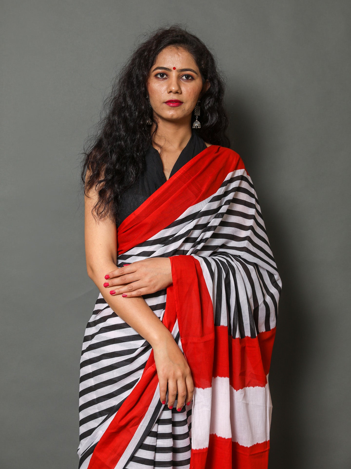 Summer Stripe Mulmul Saree