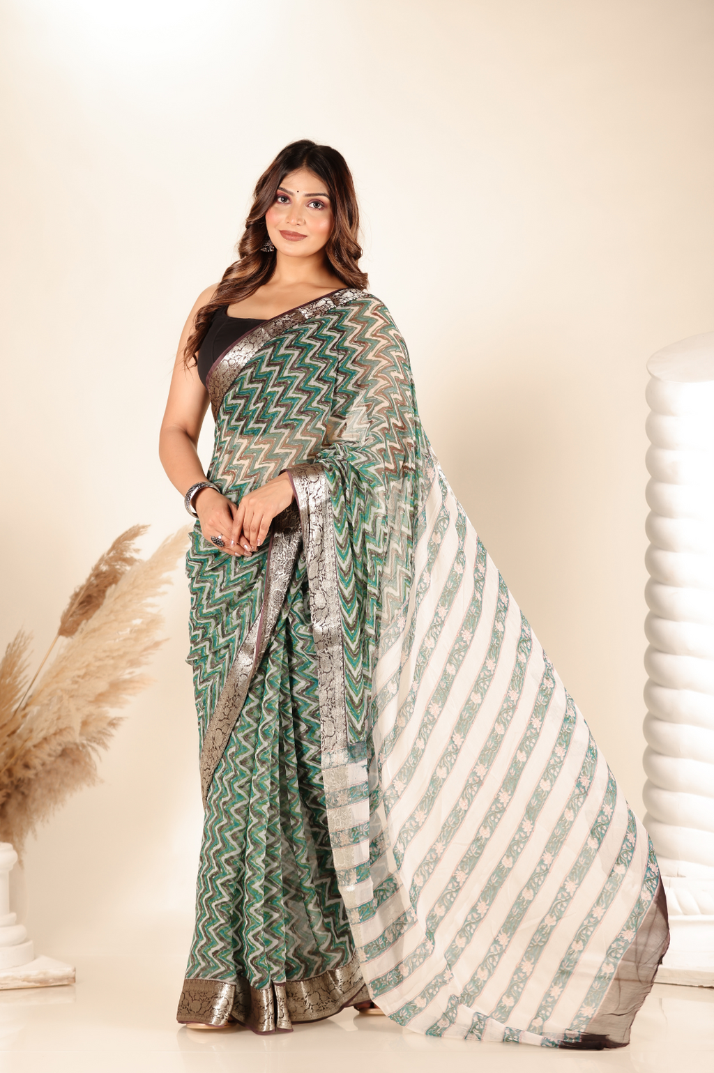 Multicolor Chiffon saree