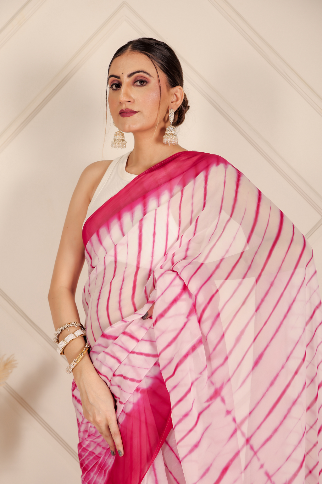 Organza White & Pink