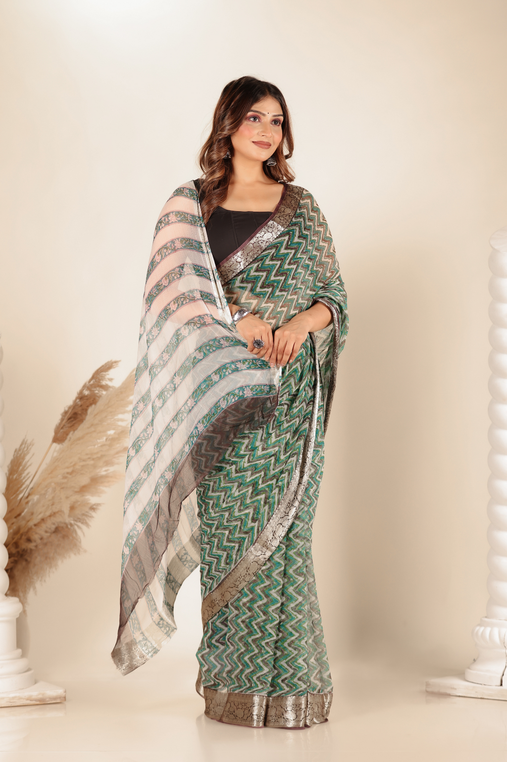 Multicolor Chiffon saree