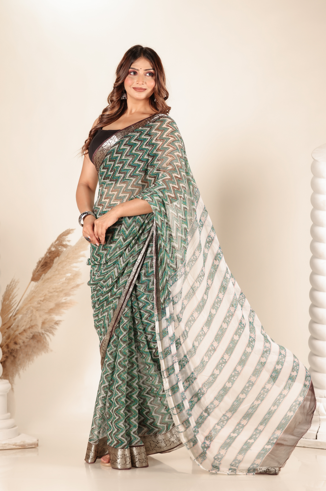 Multicolor Chiffon saree