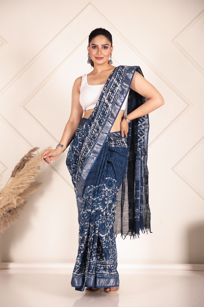 Sapphire Splash Linen cotton indigo