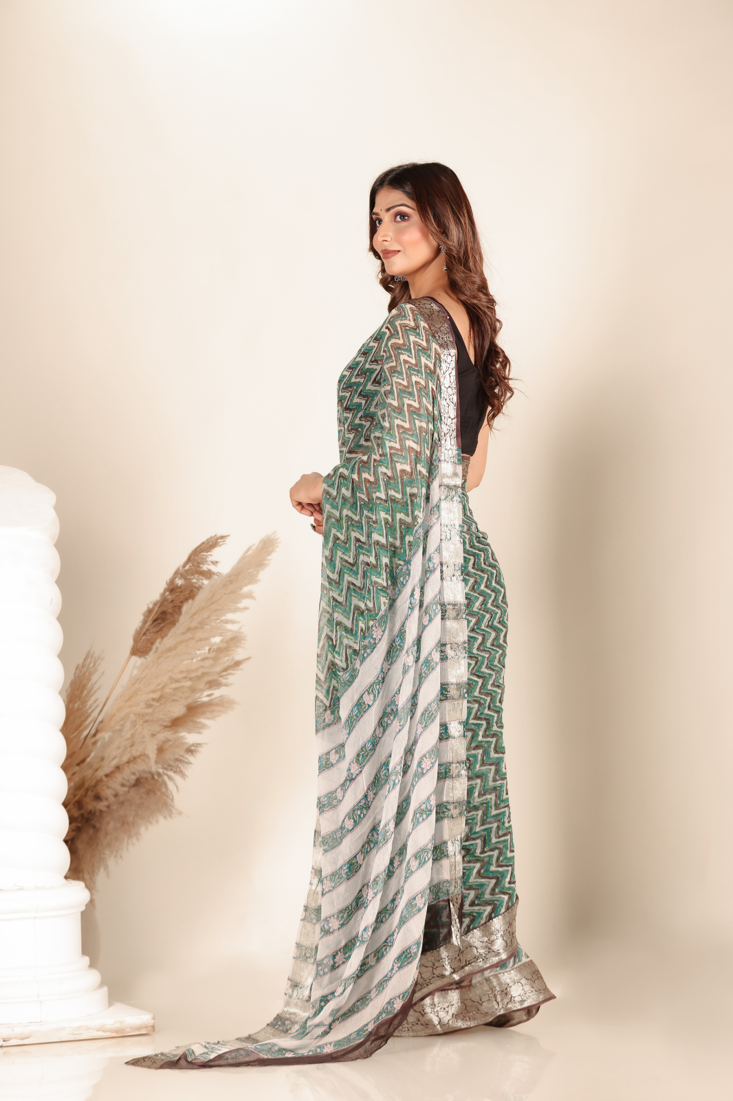 Multicolor Chiffon saree