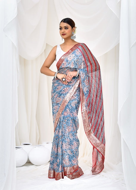 Azure Twilight Saree