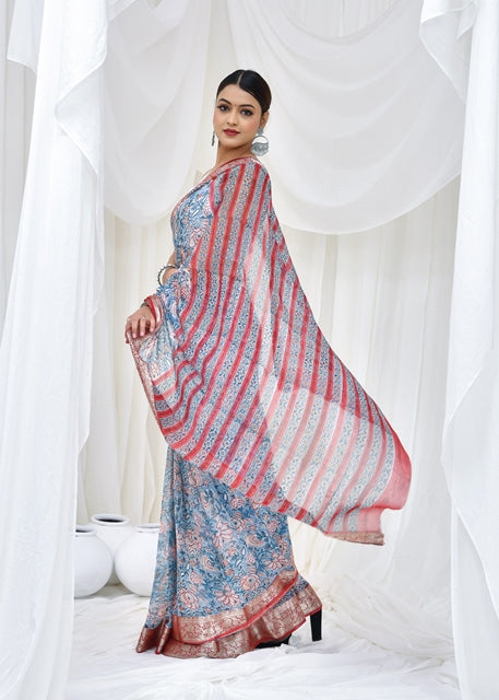 Azure Twilight Saree