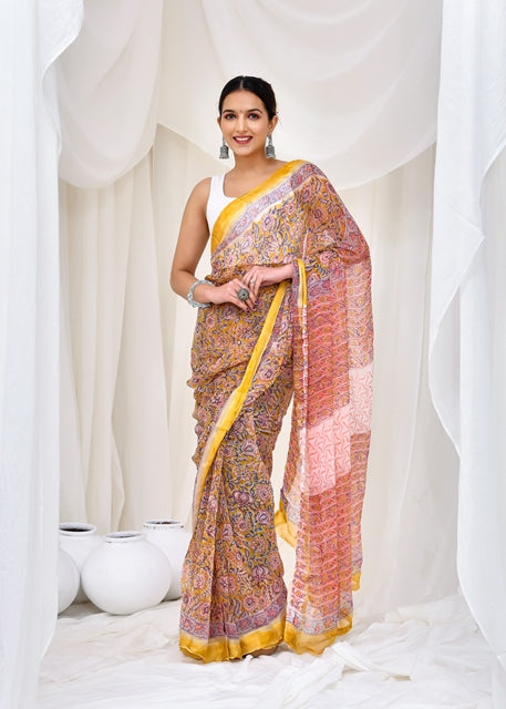 Sunset Bloom Saree