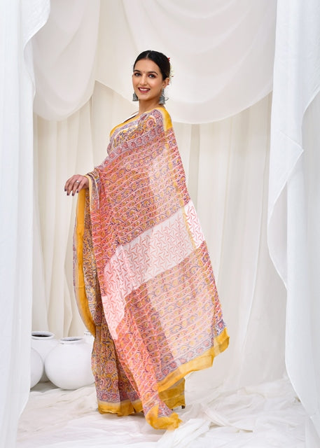 Sunset Bloom Saree