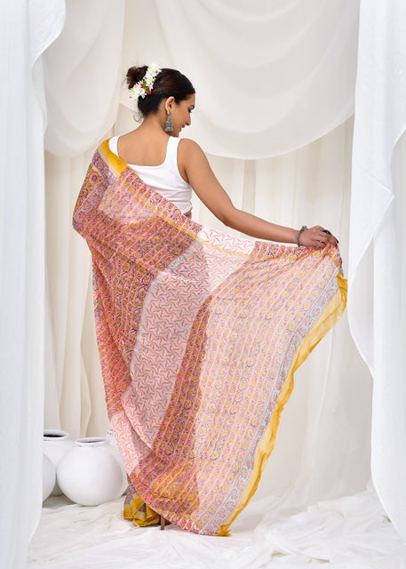 Sunset Bloom Saree