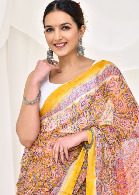 Sunset Bloom Saree