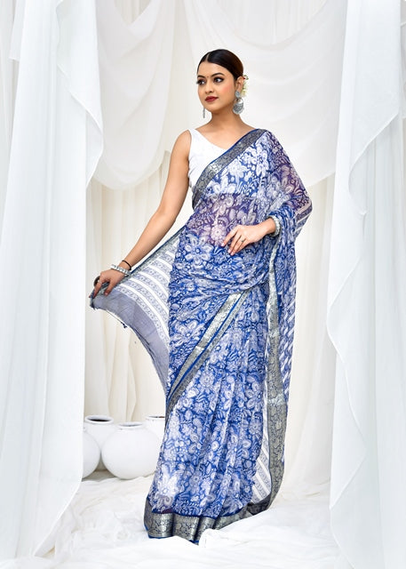 Silver Horizon Saree