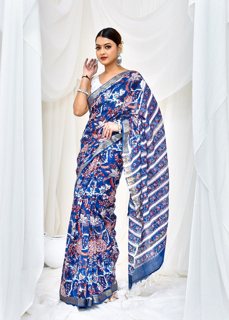 Nautical Bloom Saree