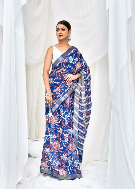 Nautical Bloom Saree