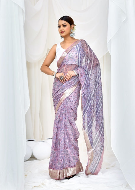 Lavender Bloom Saree