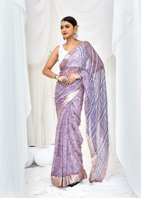 Lavender Bloom Saree