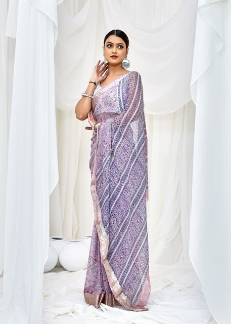 Lavender Bloom Saree