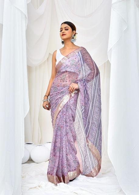 Lavender Bloom Saree