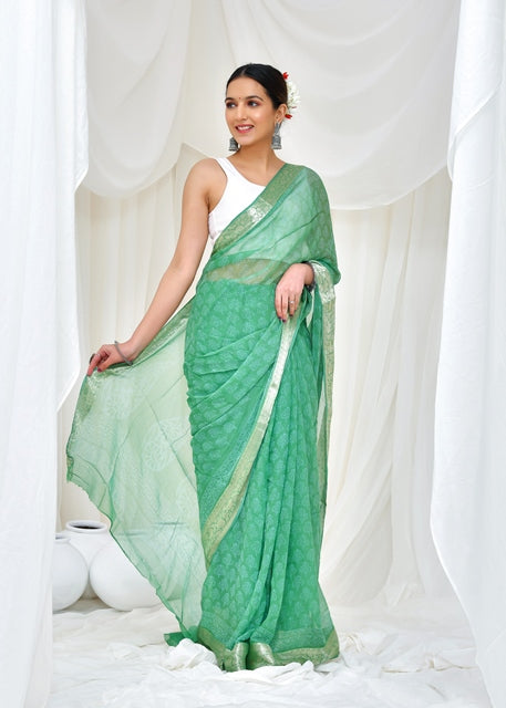 Emerald Ethereal Saree