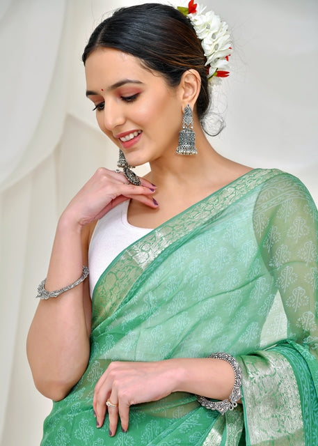 Emerald Ethereal Saree