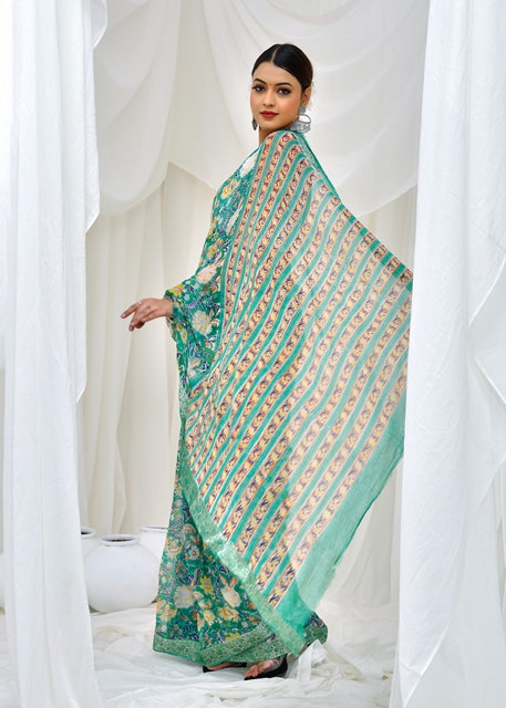 Emerald Meadow Saree