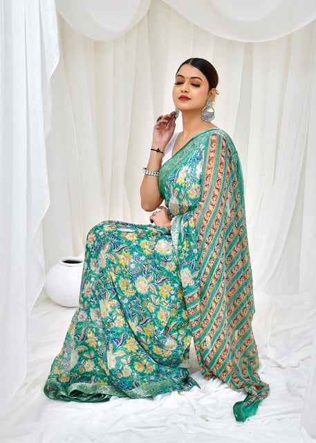 Emerald Meadow Saree