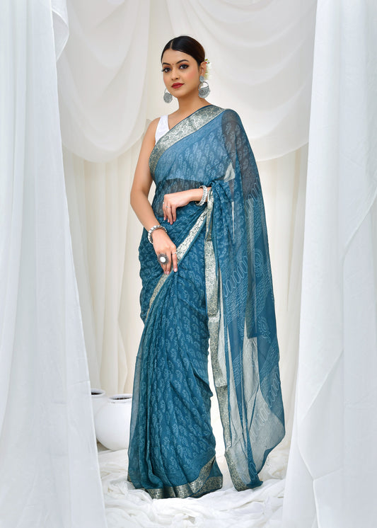 Aqua Mirage Saree