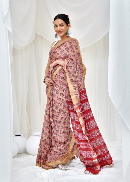 Crimson Mocha Saree