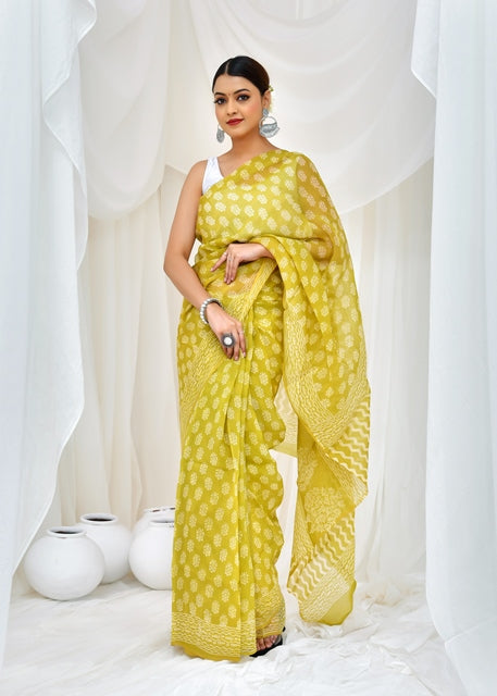 Lemon Blossom Saree