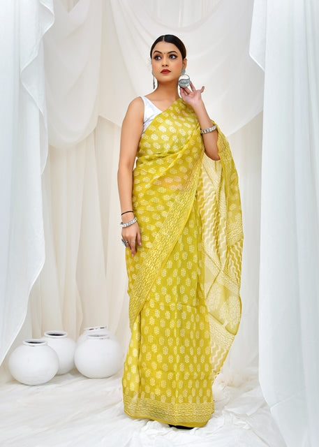 Lemon Blossom Saree