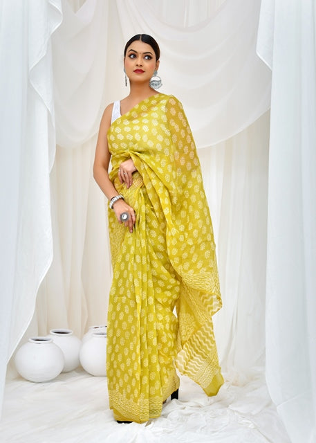 Lemon Blossom Saree