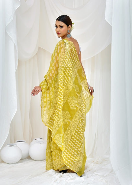 Lemon Blossom Saree