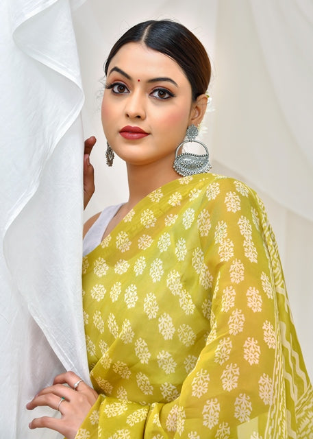 Lemon Blossom Saree