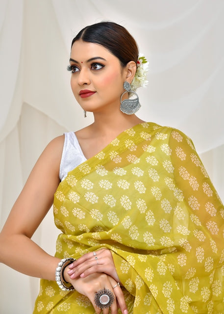 Lemon Blossom Saree