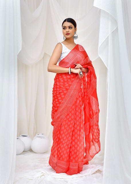 Crimson Petal Saree