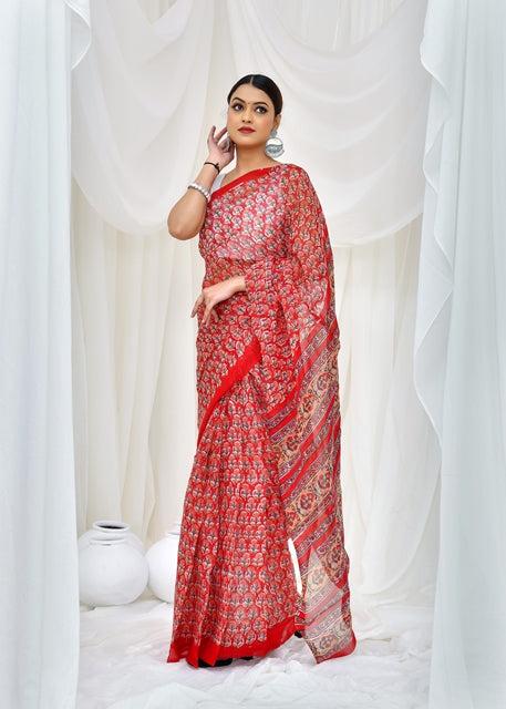 Crimson Garden Saree