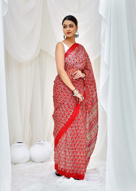 Crimson Garden Saree