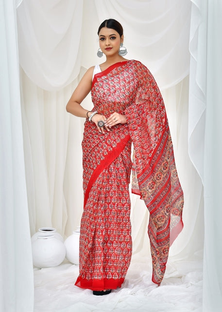 Crimson Garden Saree