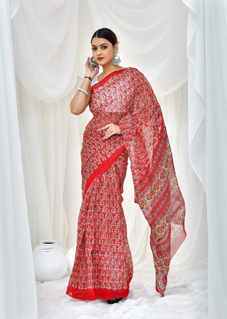 Crimson Garden Saree