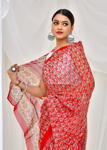 Crimson Garden Saree