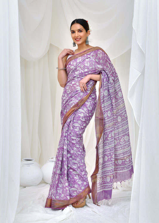 Lavender Berry Saree