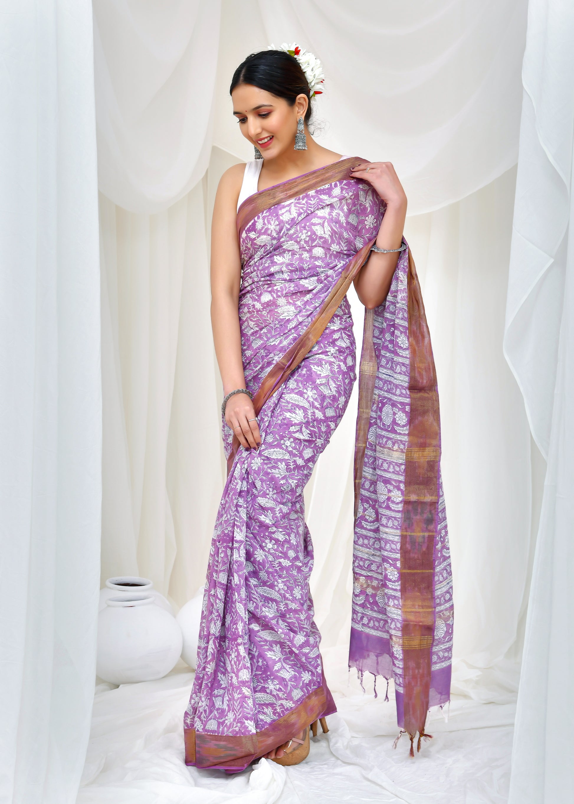 Lavender Berry Saree