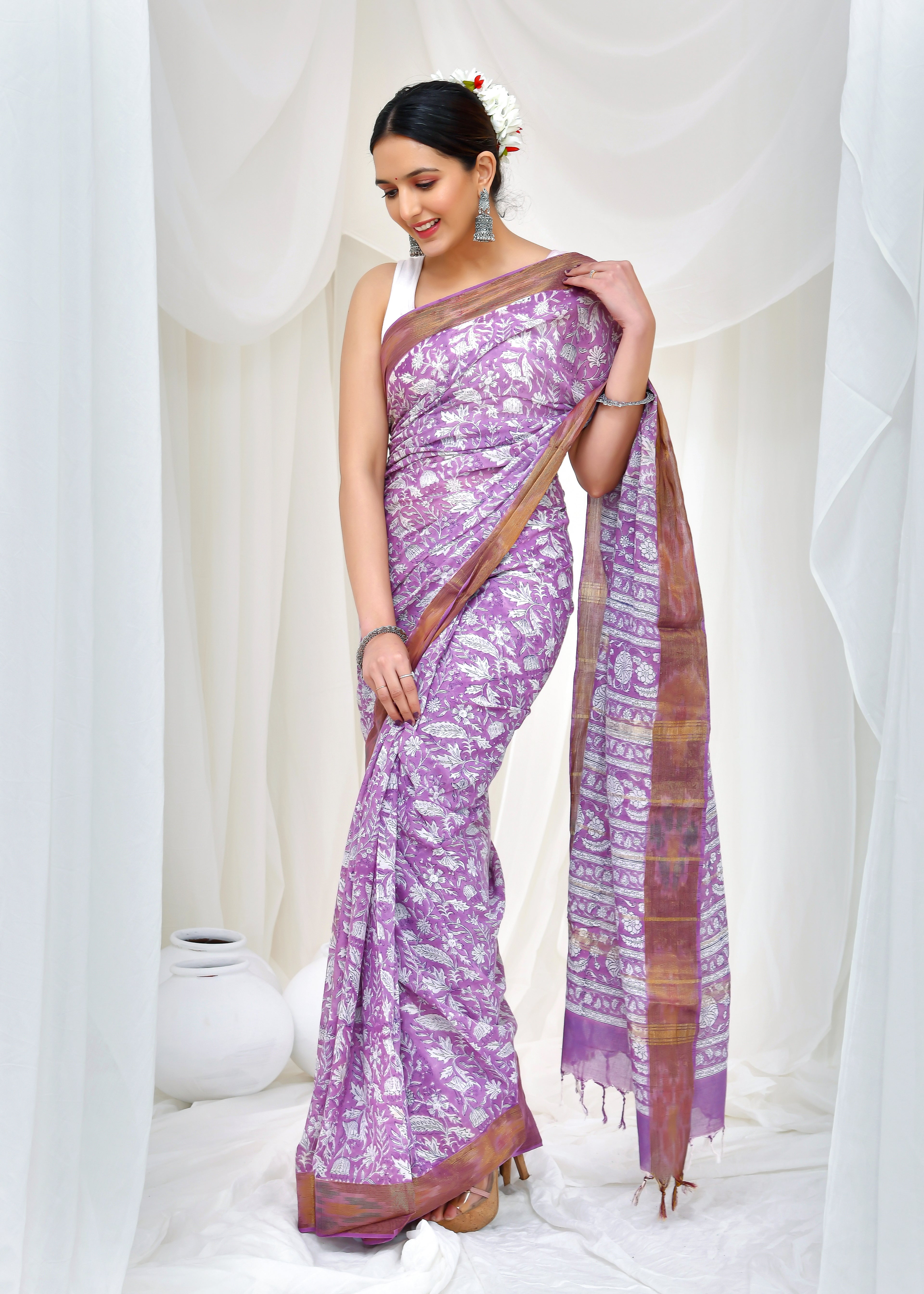 Lavender Berry Saree