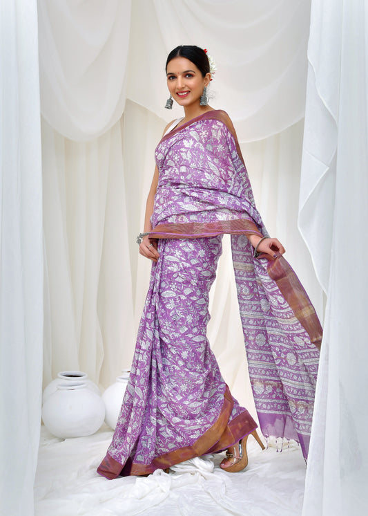 Lavender Berry Saree