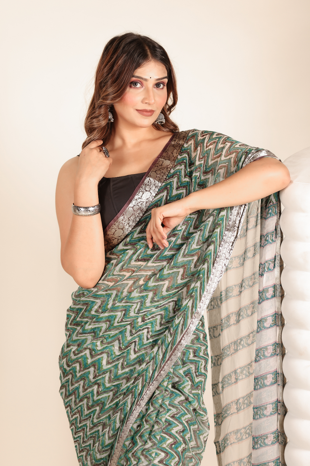 Multicolor Chiffon saree