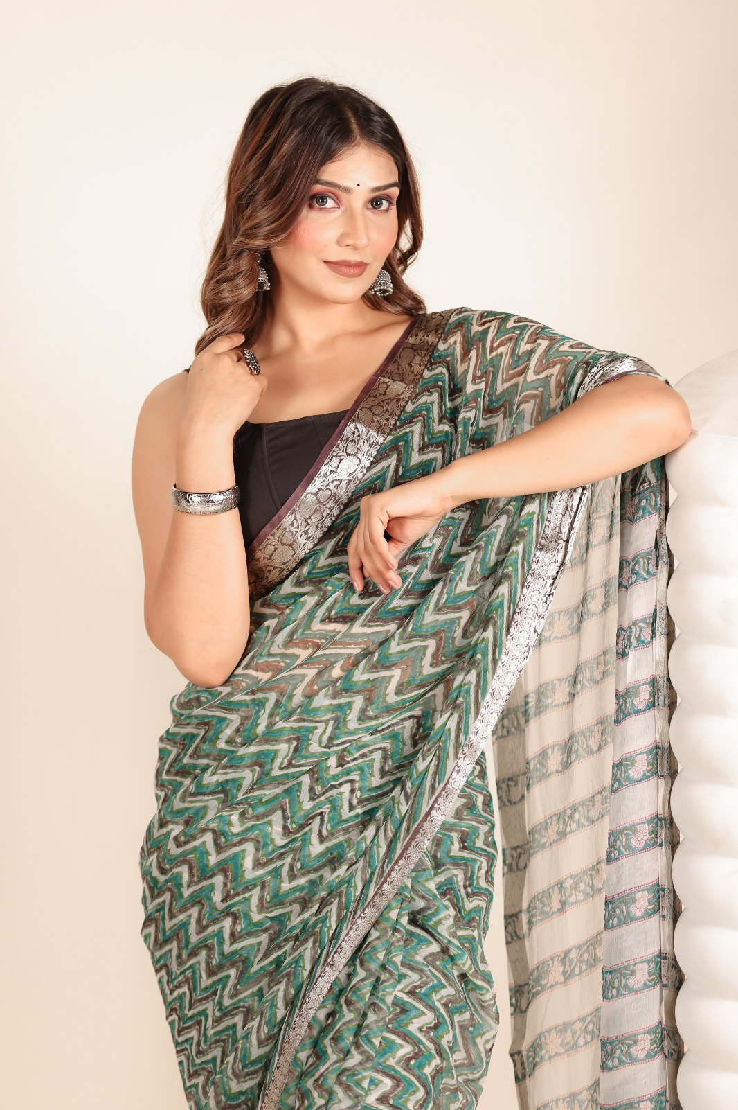 multicolor Chiffon saree