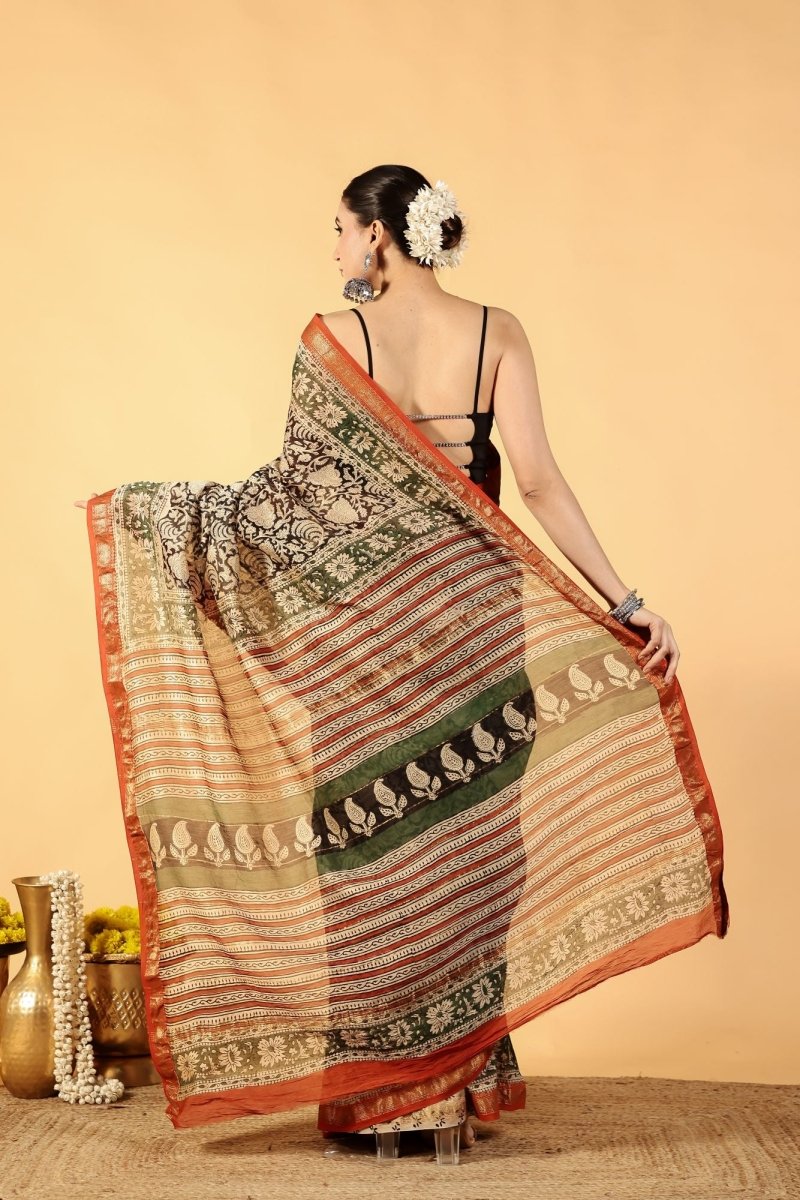 Green Edge Noir Saree