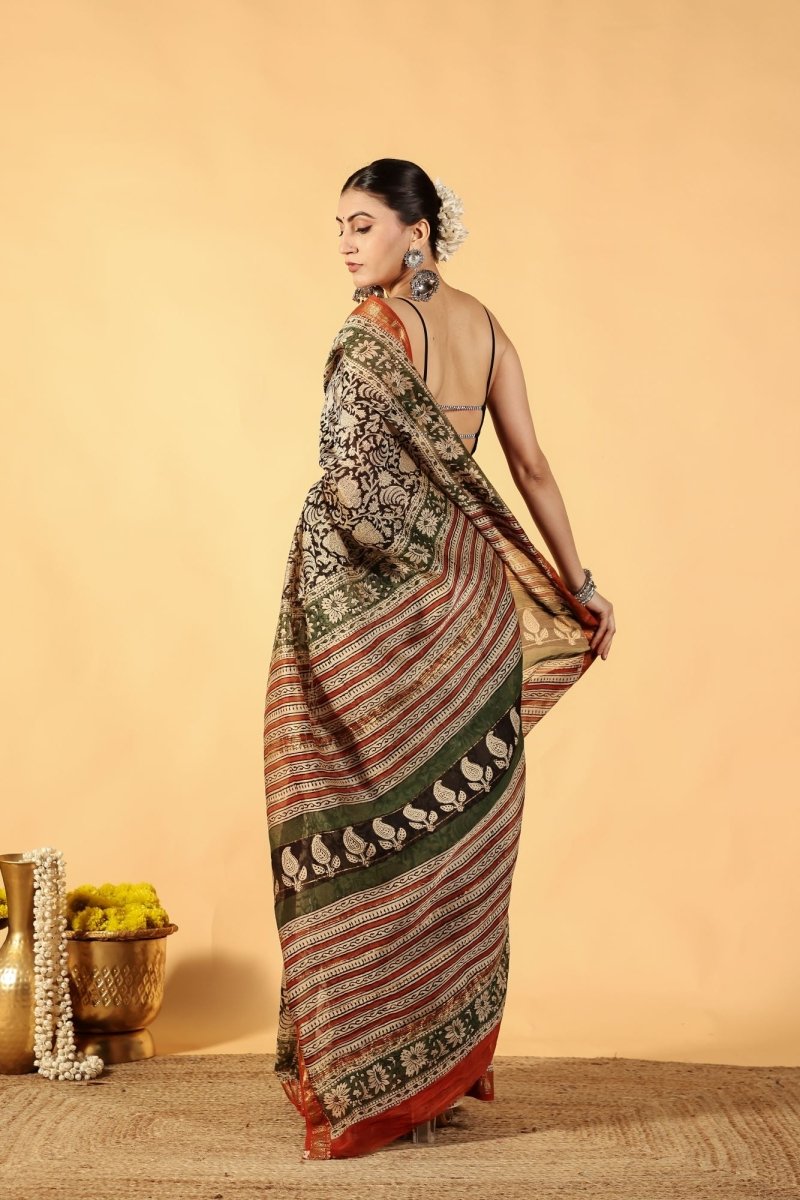Green Edge Noir Saree