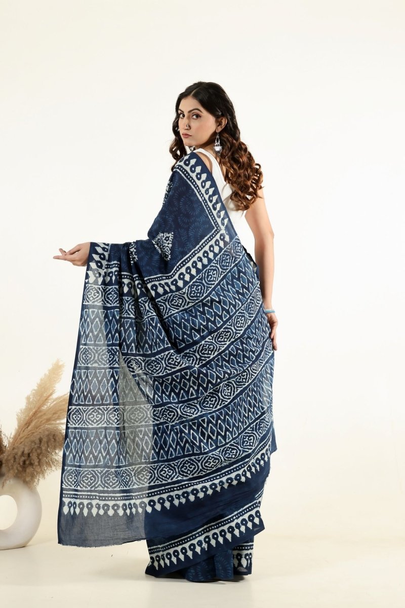 Indigo Leaf Artisan Saree