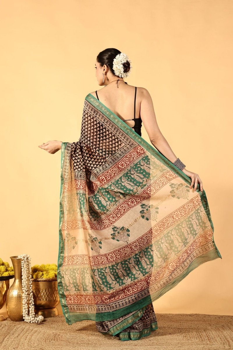 Meadow Edge Block Saree